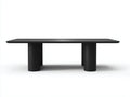 Mesa de comedor rectangular de madera 220×100×75 cm - negro mate - bordes redondeados estilo contemporáneo