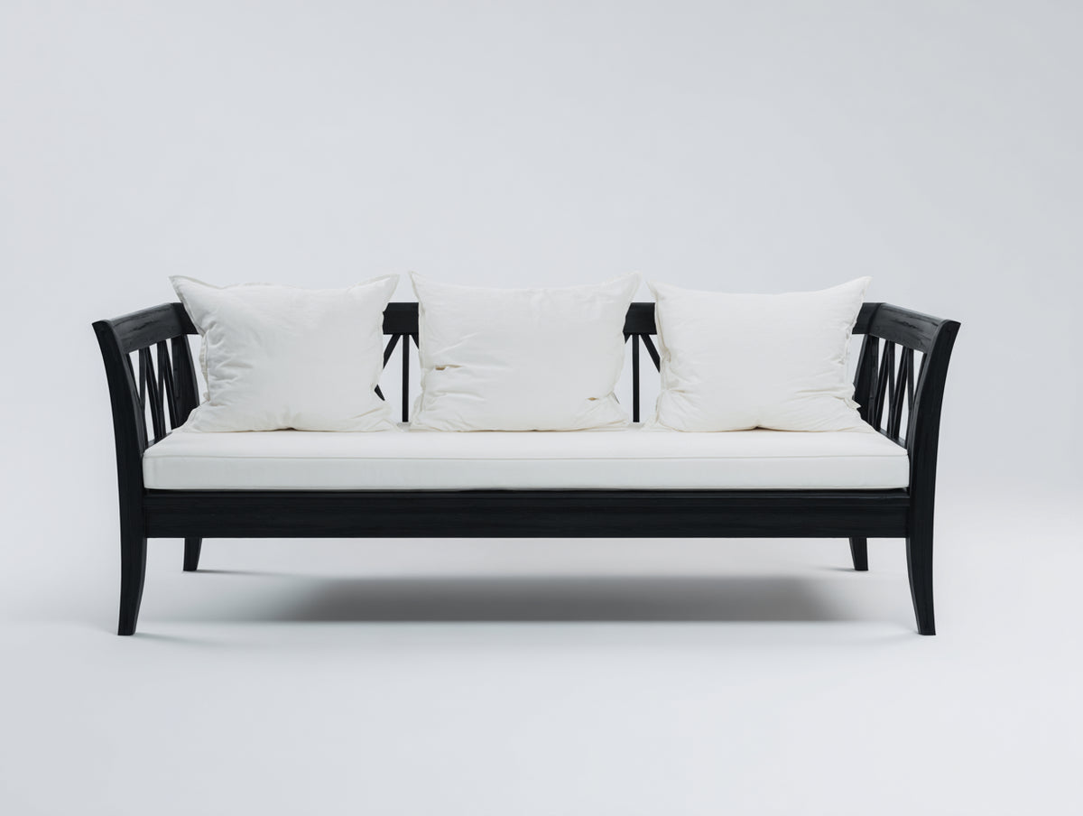 Sofá de exterior-madera y tejido-210×84×80 cm-negro/blanco-Terraza-tres plazas con laterales curvos